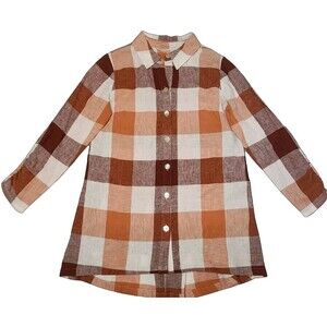 Soft Surroundings Size XS Ombre Plaid Button Down Zipper Back Detail